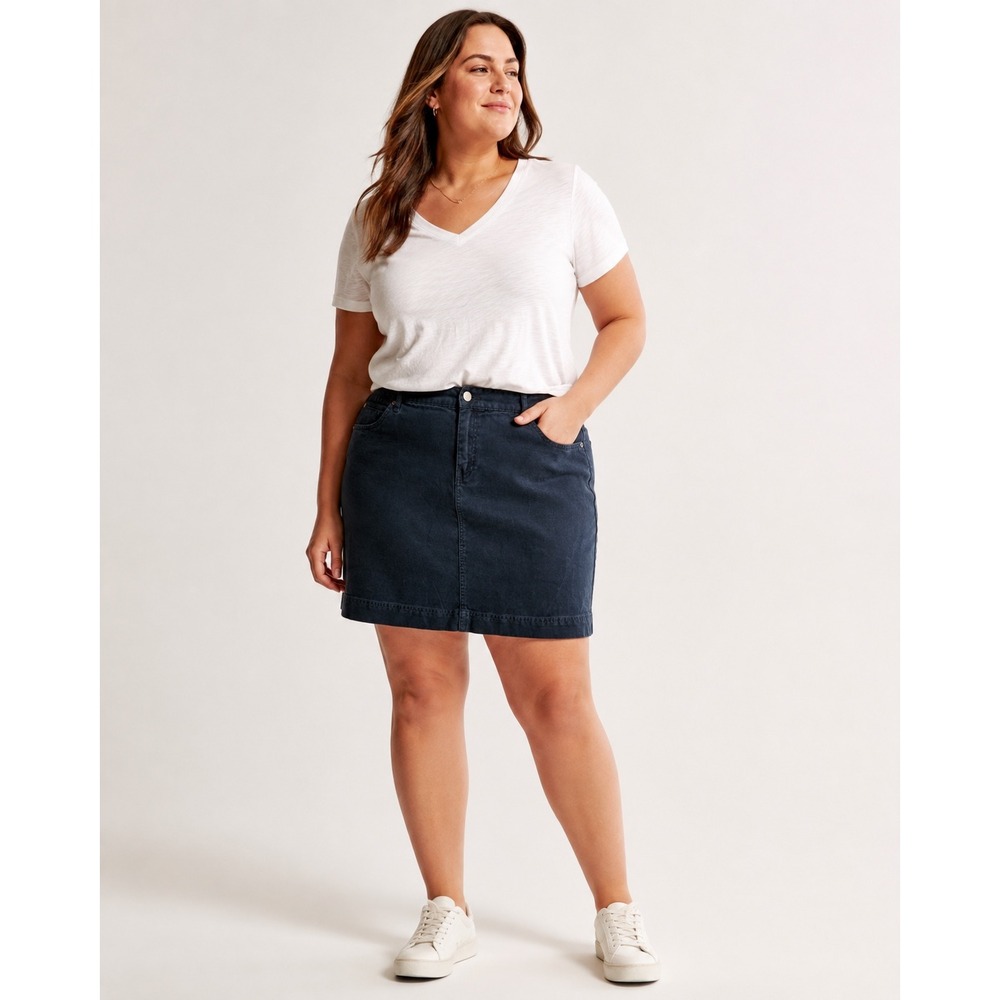J. Jill Skirt Women 12 Navy Blue 100% Linen 5-Pocket Mini Straight Casual - Picture 1 of 10